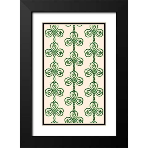 Gilded Shamrock Collection E Black Modern Wood Framed Art Print with Double Matting by Borges, Victoria