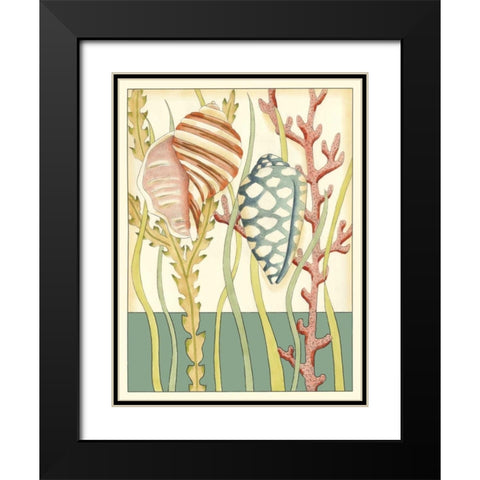 Shell Season II Black Modern Wood Framed Art Print with Double Matting by Zarris, Chariklia