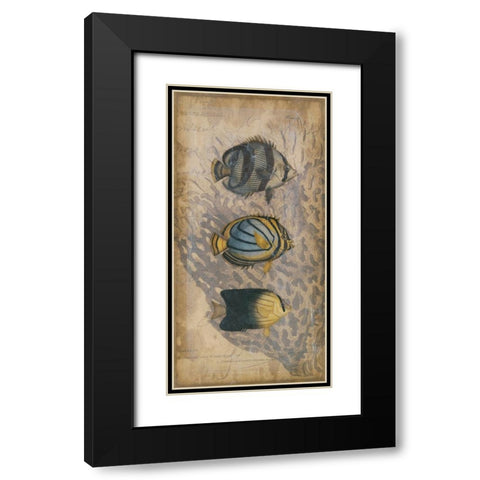 Ocean Trilogy I Black Modern Wood Framed Art Print with Double Matting by Vision Studio