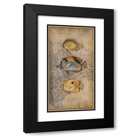 Ocean Trilogy II Black Modern Wood Framed Art Print with Double Matting by Vision Studio