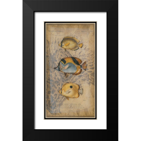 Ocean Trilogy II Black Modern Wood Framed Art Print with Double Matting by Vision Studio