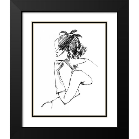 Elegant Fashion Study II Black Modern Wood Framed Art Print with Double Matting by Harper, Ethan