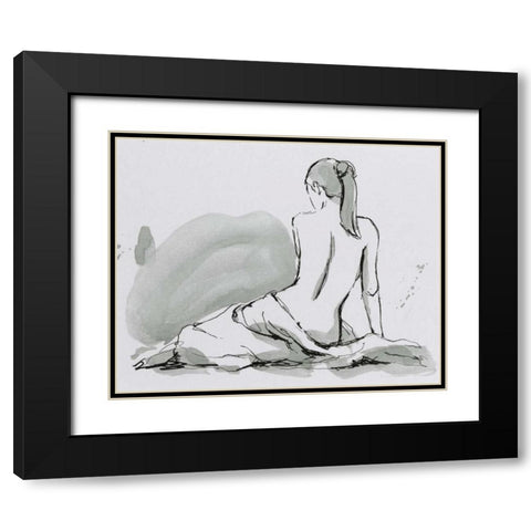 Draped Nude IV Black Modern Wood Framed Art Print with Double Matting by Harper, Ethan
