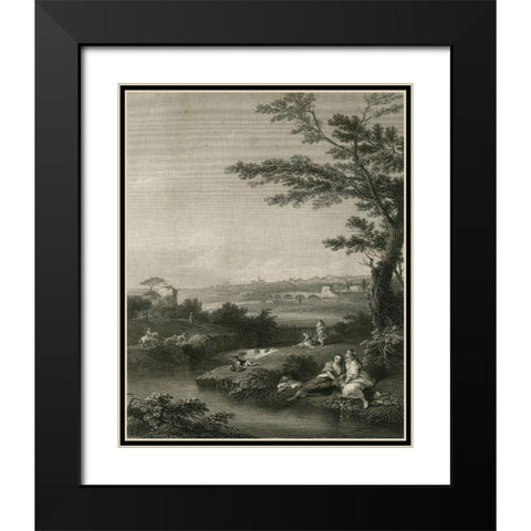 The Waterfall Black Modern Wood Framed Art Print with Double Matting by Zuccherelli, F.
