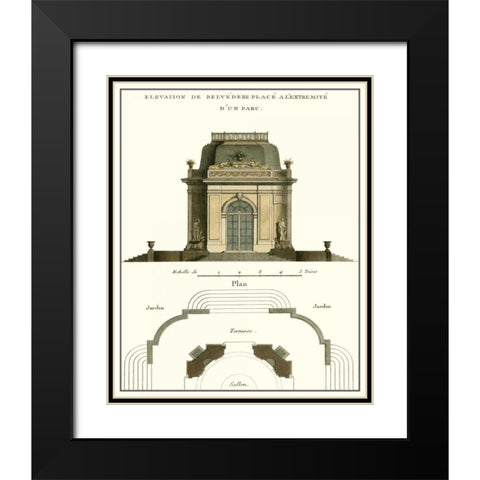 Belvedere Palace II Black Modern Wood Framed Art Print with Double Matting by Unknown
