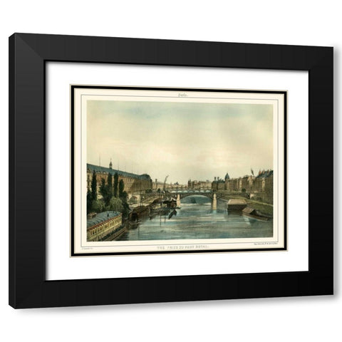 Vue Du Pont Royal Black Modern Wood Framed Art Print with Double Matting by Unknown
