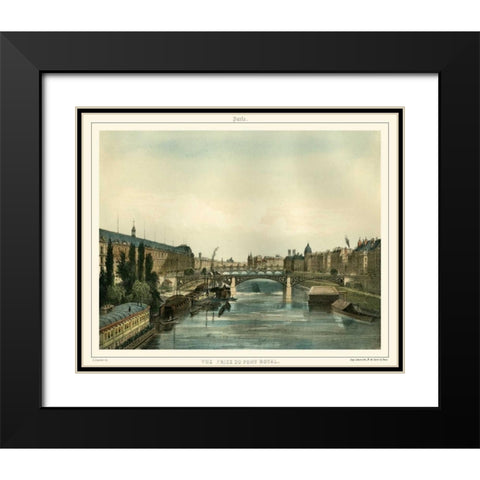 Vue Du Pont Royal Black Modern Wood Framed Art Print with Double Matting by Unknown