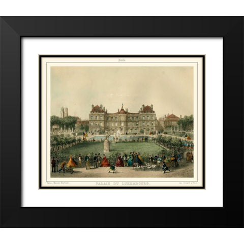 Palais Du Luxembourg Black Modern Wood Framed Art Print with Double Matting by Unknown