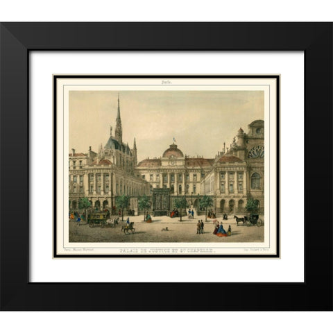 Palais De Justice Black Modern Wood Framed Art Print with Double Matting by Unknown