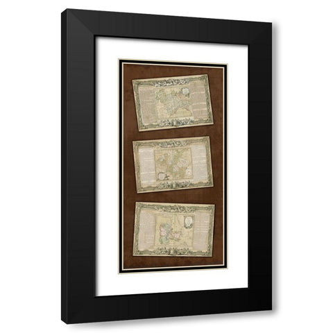 Weathered Maps II Black Modern Wood Framed Art Print with Double Matting by Vision Studio