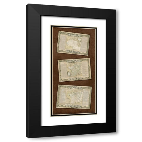 Weathered Maps III Black Modern Wood Framed Art Print with Double Matting by Vision Studio
