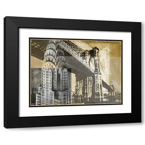 Metropolitan Collage I Black Modern Wood Framed Art Print with Double Matting by Harper, Ethan