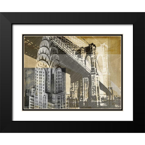 Metropolitan Collage I Black Modern Wood Framed Art Print with Double Matting by Harper, Ethan