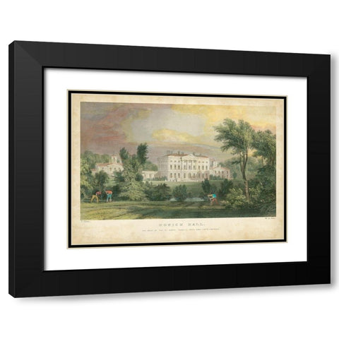 Howick Hall Black Modern Wood Framed Art Print with Double Matting by Allom, T.