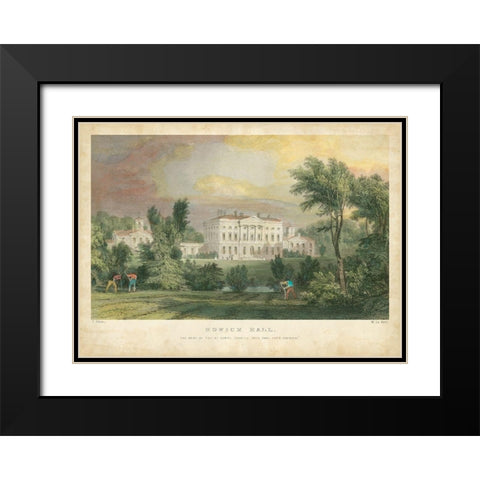 Howick Hall Black Modern Wood Framed Art Print with Double Matting by Allom, T.