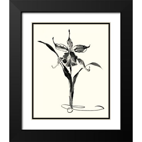 Studies in Ink - Cattleya Black Modern Wood Framed Art Print with Double Matting by Rae, Nan