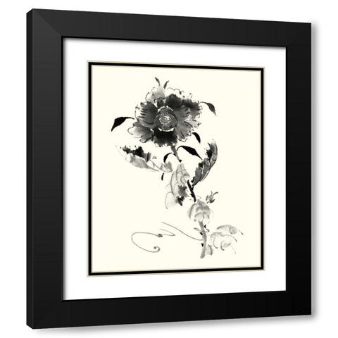 Studies in Ink - Rose I Black Modern Wood Framed Art Print with Double Matting by Rae, Nan
