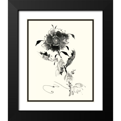 Studies in Ink - Rose I Black Modern Wood Framed Art Print with Double Matting by Rae, Nan