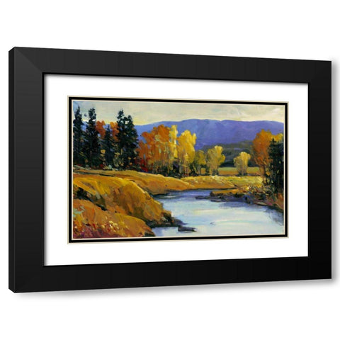 Purple Mountain View II Black Modern Wood Framed Art Print with Double Matting by OToole, Tim