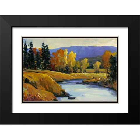 Purple Mountain View II Black Modern Wood Framed Art Print with Double Matting by OToole, Tim