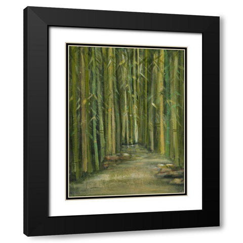 Bamboo Pond Black Modern Wood Framed Art Print with Double Matting by Crawford, Beverly