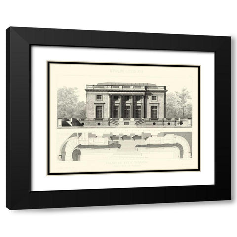 Palais Du Petit Trianon Black Modern Wood Framed Art Print with Double Matting by Obermayer, E.