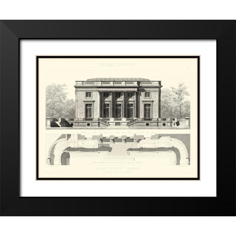 Palais Du Petit Trianon Black Modern Wood Framed Art Print with Double Matting by Obermayer, E.