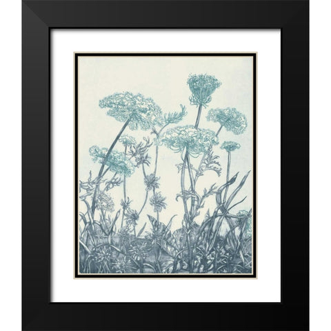 Indigo Fields I Black Modern Wood Framed Art Print with Double Matting by Vision Studio