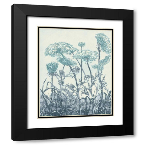 Indigo Fields II Black Modern Wood Framed Art Print with Double Matting by Vision Studio