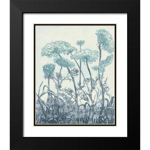 Indigo Fields II Black Modern Wood Framed Art Print with Double Matting by Vision Studio