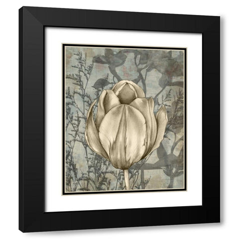 Tulip and Wildflowers I Black Modern Wood Framed Art Print with Double Matting by Goldberger, Jennifer