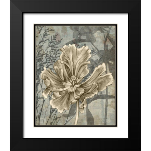 Tulip and Wildflowers II Black Modern Wood Framed Art Print with Double Matting by Goldberger, Jennifer