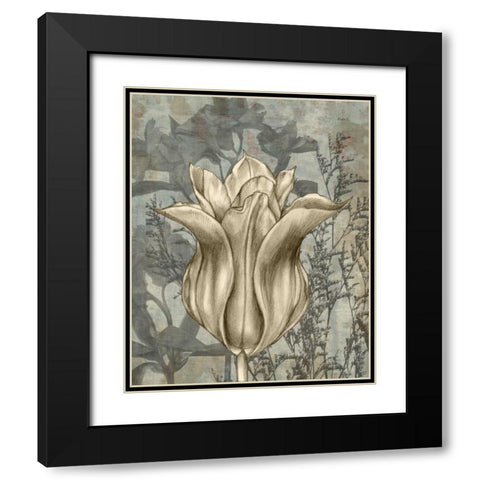 Tulip and Wildflowers III Black Modern Wood Framed Art Print with Double Matting by Goldberger, Jennifer