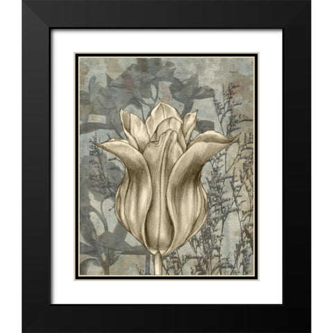 Tulip and Wildflowers III Black Modern Wood Framed Art Print with Double Matting by Goldberger, Jennifer