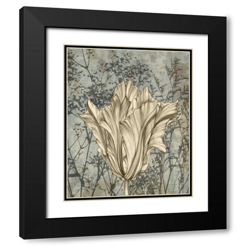 Tulip and Wildflowers V Black Modern Wood Framed Art Print with Double Matting by Goldberger, Jennifer