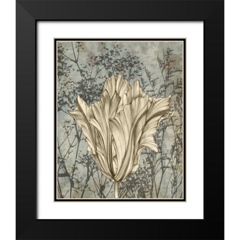 Tulip and Wildflowers V Black Modern Wood Framed Art Print with Double Matting by Goldberger, Jennifer