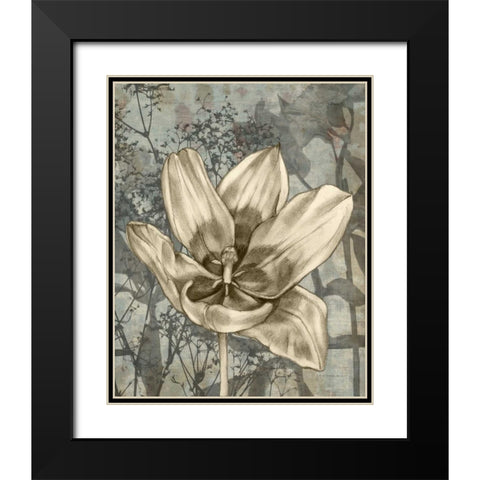 Tulip and Wildflowers VIII Black Modern Wood Framed Art Print with Double Matting by Goldberger, Jennifer