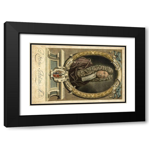 Houbraken Portrait I Black Modern Wood Framed Art Print with Double Matting by Houbraken, J.