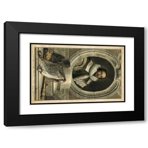 Houbraken Portrait IV Black Modern Wood Framed Art Print with Double Matting by Houbraken, J.