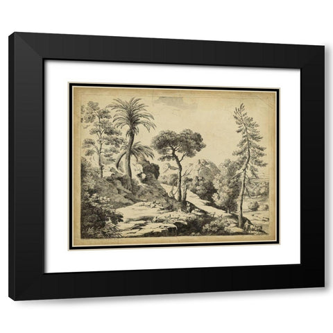 Classical Landscape I Black Modern Wood Framed Art Print with Double Matting by Pinelli, B.