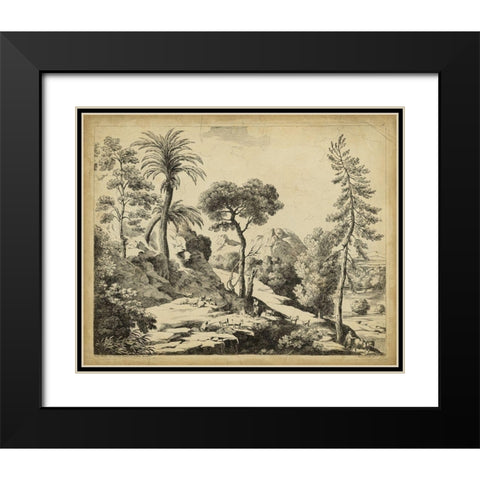 Classical Landscape I Black Modern Wood Framed Art Print with Double Matting by Pinelli, B.