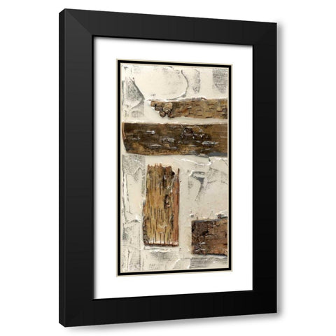 Birch Bark Abstract I Black Modern Wood Framed Art Print with Double Matting by Goldberger, Jennifer