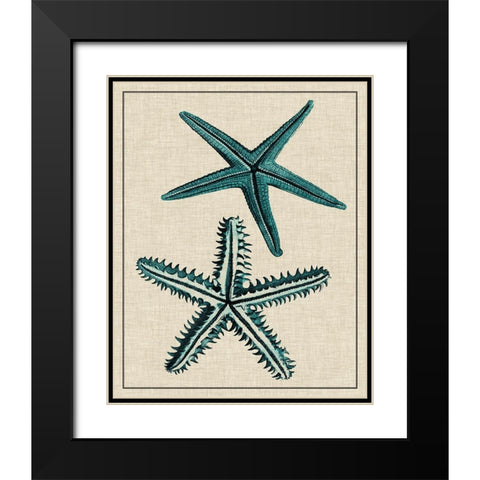 Coastal Starfish I Black Modern Wood Framed Art Print with Double Matting by Vision Studio