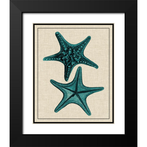 Coastal Starfish II Black Modern Wood Framed Art Print with Double Matting by Vision Studio