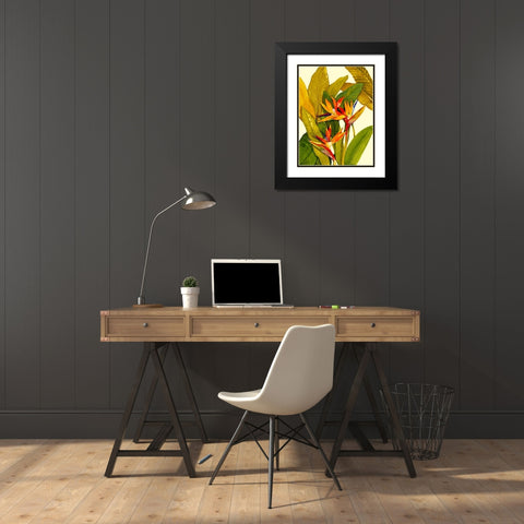 Tropical Bird of Paradise Black Modern Wood Framed Art Print with Double Matting by OToole, Tim