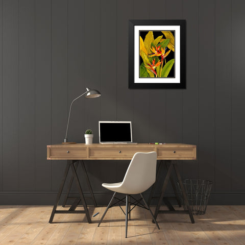 Dramatic Bird of Paradise Black Modern Wood Framed Art Print with Double Matting by OToole, Tim