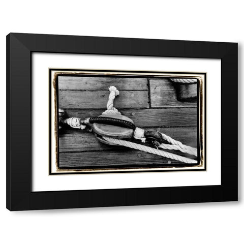 Ship Shape V Black Modern Wood Framed Art Print with Double Matting by DeNardo, Laura