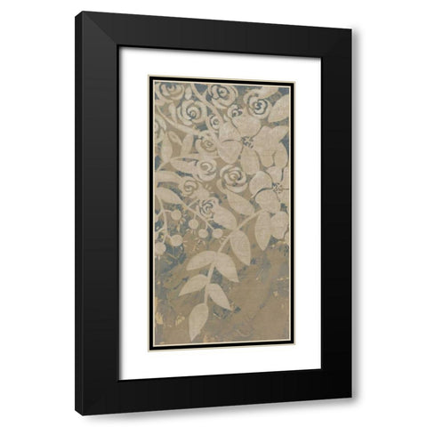 Linen Chintz II Black Modern Wood Framed Art Print with Double Matting by Zarris, Chariklia