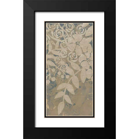 Linen Chintz II Black Modern Wood Framed Art Print with Double Matting by Zarris, Chariklia