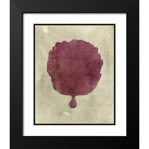 Coral in Plum Black Modern Wood Framed Art Print with Double Matting by Vision Studio